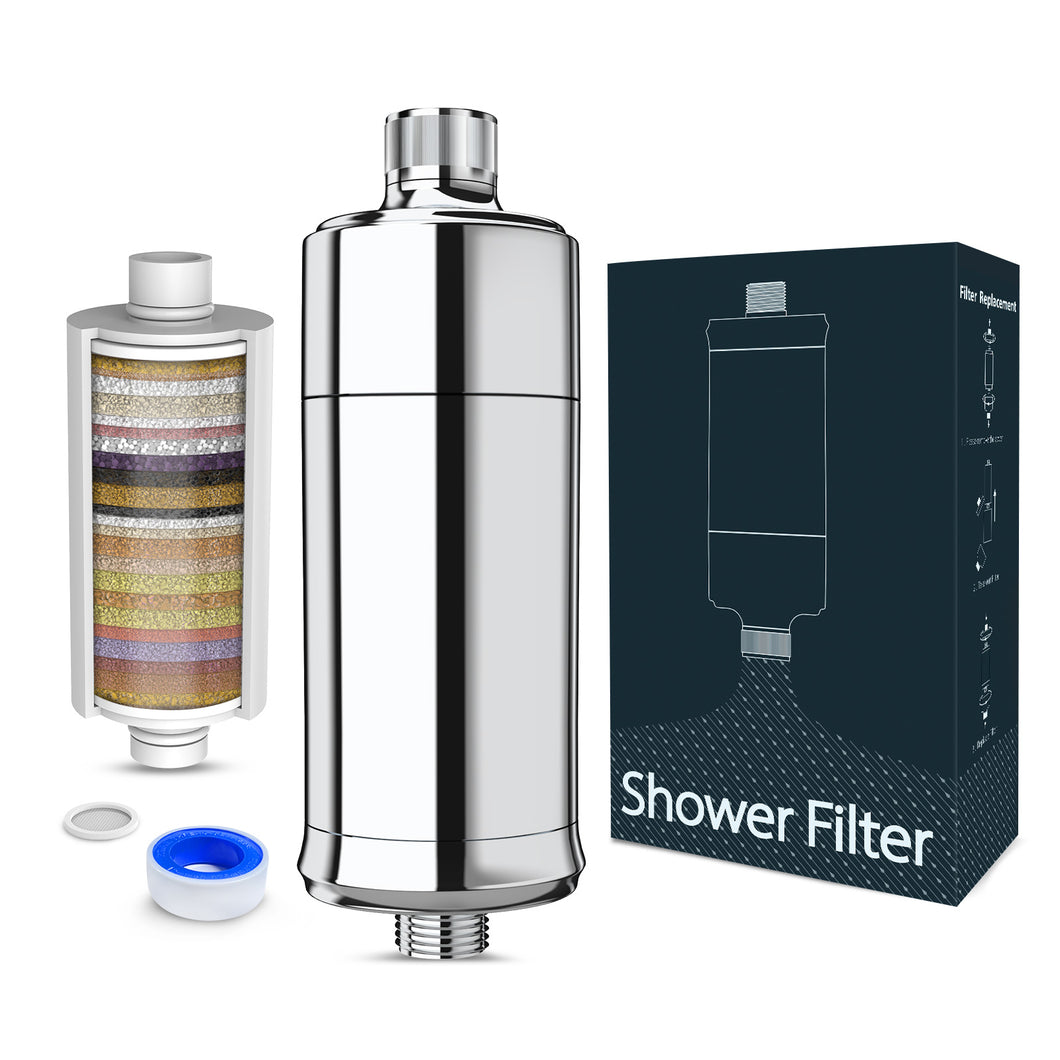 MEKO 32-Stufen Duschfilter, Ersetzbare Shower Filter Duschwasserfilter für hartes Wasser, Reduziert Chlor, Verunreinigungen, Schwermetalle, Filterkapazität 20,000 L, 1 Ersatz-Filterpatrone