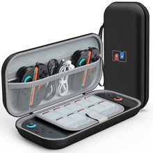 Lade das Bild in den Galerie-Viewer, MEKO Tasche für Nintendo Switch 2 (2025) Robuste 600D-Polyester-Switch-Schutzhülle mit 10 Spielkarten-Fächern, stoßfestem Eva-Innenfutter &amp; Vollschutz-Design (Schwarz)
