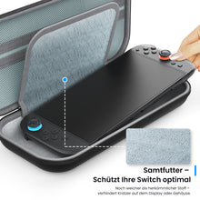 Lade das Bild in den Galerie-Viewer, MEKO Tasche für Nintendo Switch 2 (2025) Robuste 600D-Polyester-Switch-Schutzhülle mit 10 Spielkarten-Fächern, stoßfestem Eva-Innenfutter &amp; Vollschutz-Design (Schwarz)
