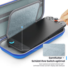 Lade das Bild in den Galerie-Viewer, MEKO Tasche für Nintendo Switch 2 (2025) – Wasserabweisende PU-Ledertasche Switch-Schutzhülle mit 10 Spielkarten-Fächern, stoßfestem Eva-Innenfutter &amp; Vollschutz-Design (Rot und Blau)
