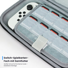 Lade das Bild in den Galerie-Viewer, MEKO Tasche für Nintendo Switch 2 (2025) Robuste 600D-Polyester-Switch-Schutzhülle mit 10 Spielkarten-Fächern, stoßfestem Eva-Innenfutter &amp; Vollschutz-Design (Schwarz)
