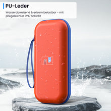 Lade das Bild in den Galerie-Viewer, MEKO Tasche für Nintendo Switch 2 (2025) – Wasserabweisende PU-Ledertasche Switch-Schutzhülle mit 10 Spielkarten-Fächern, stoßfestem Eva-Innenfutter &amp; Vollschutz-Design (Rot und Blau)
