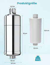 Lade das Bild in den Galerie-Viewer, MEKO 32-Stufen Duschfilter, Ersetzbare Shower Filter Duschwasserfilter für hartes Wasser, Reduziert Chlor, Verunreinigungen, Schwermetalle, Filterkapazität 20,000 L, 1 Ersatz-Filterpatrone
