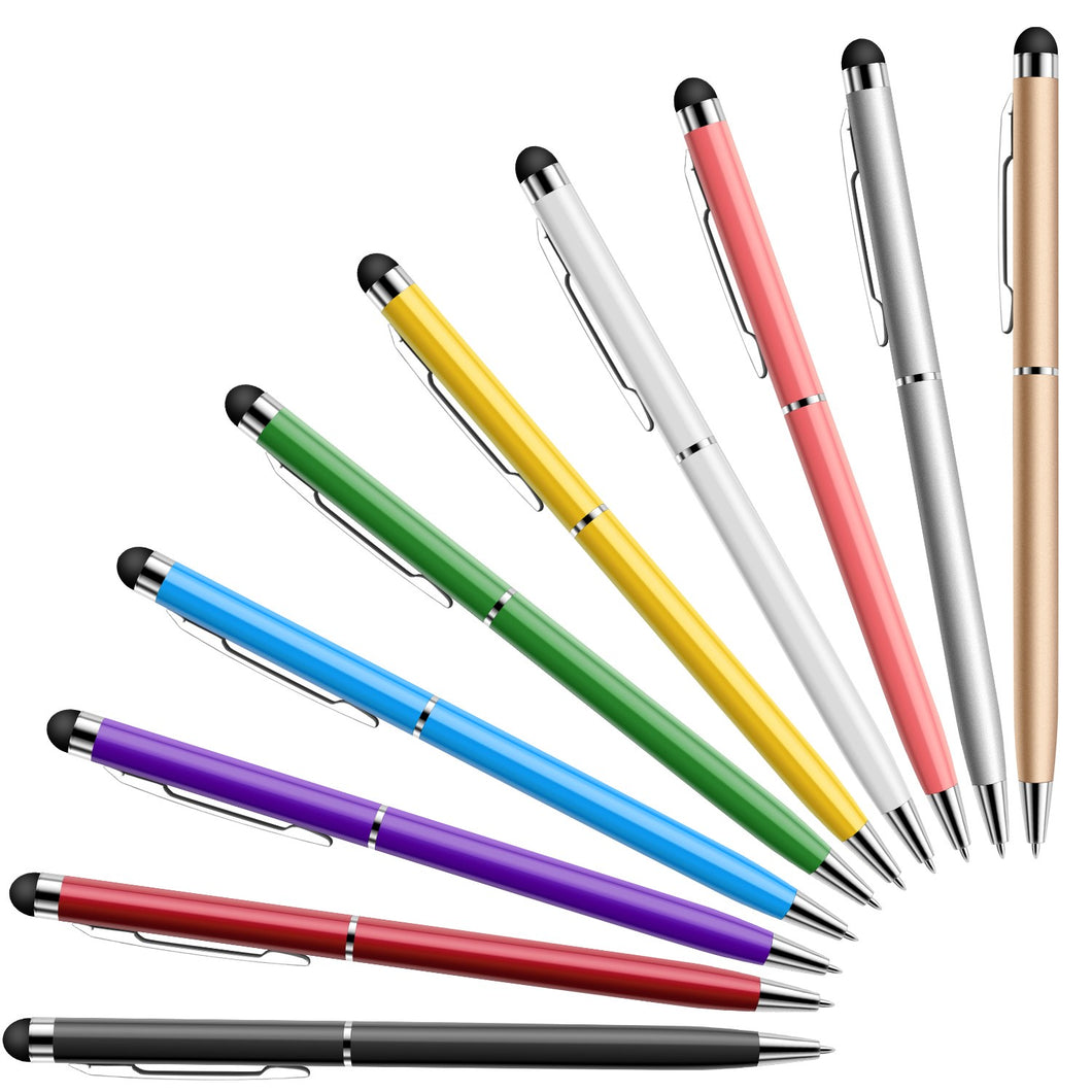 10er Pack Touchscreen Stifte mit schwarzer Kugelschreiber